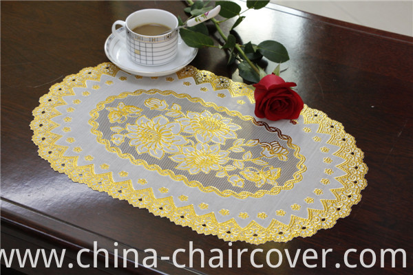 Cheap and Strong PVC Lace Gold Tablemat Size 30*46cm